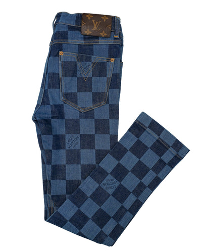 Louis Vuitton Damier jeans denim blue RJC3195
