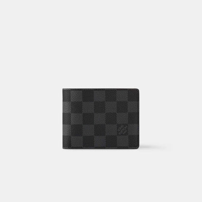 Louis Vuitton Slender Wallet Damier Graphite Canvas, Black, Front