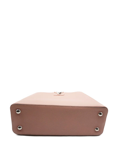 Python-Trimmed Taurillon Capucines MM Baby Pink