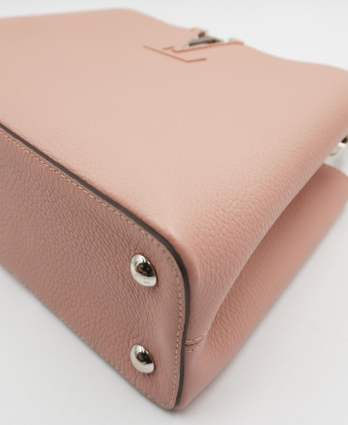 Python-Trimmed Taurillon Capucines MM Baby Pink