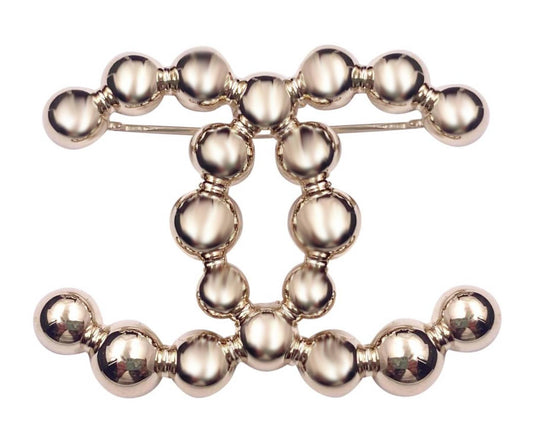 Chanel Brand New Light Gold CC Bead Brooch