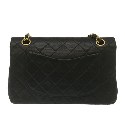 Chanel Classic Matelasse  Chain New Shoulder Bag Lamb Skin Black Auth A