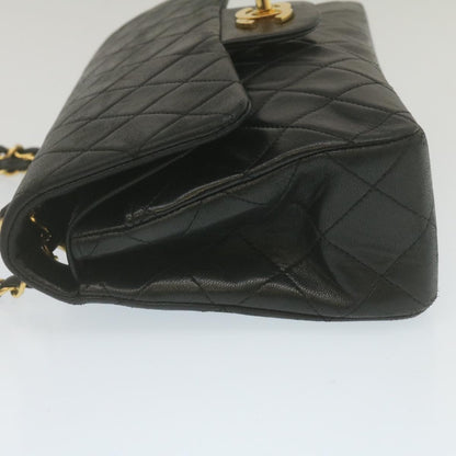 Chanel Classic Matelasse  Chain New Shoulder Bag Lamb Skin Black Auth A