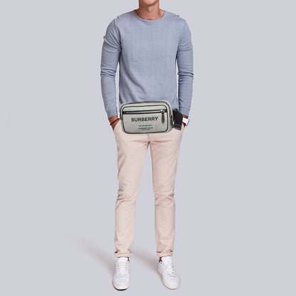 Burberry Grey/Black Canvas and Leather West Belt Bag