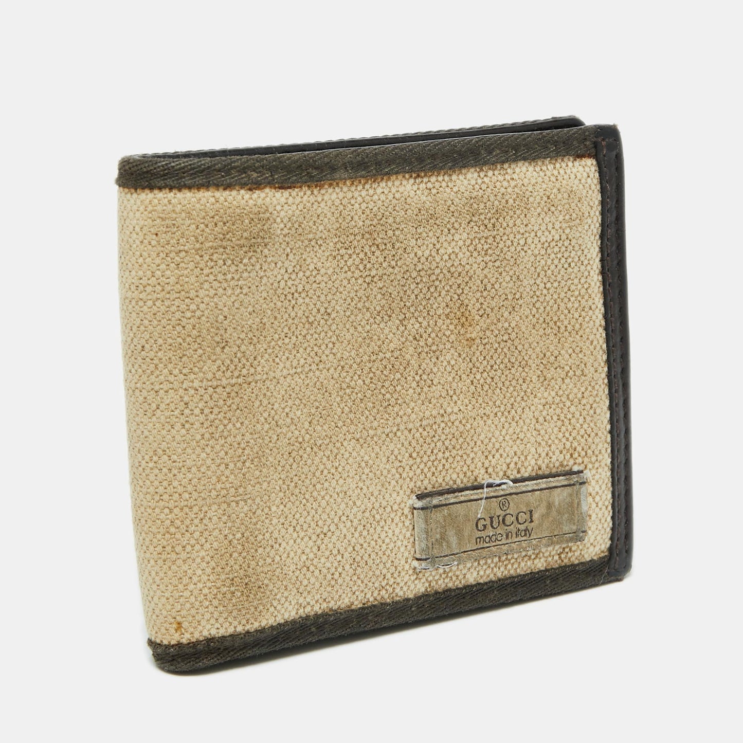 Gucci Beige/Brown Canvas and Leather Bifold Wallet