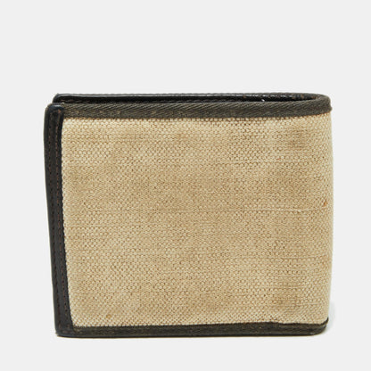 Gucci Beige/Brown Canvas and Leather Bifold Wallet