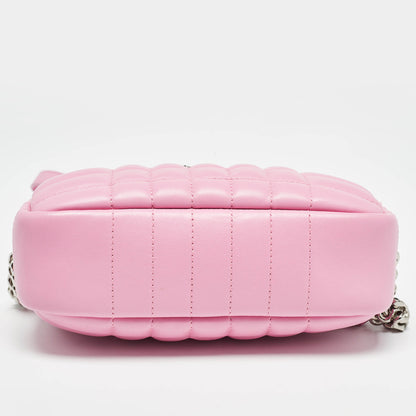 BURBERRY Pink Quilted Leather Mini Lola Camera Bag