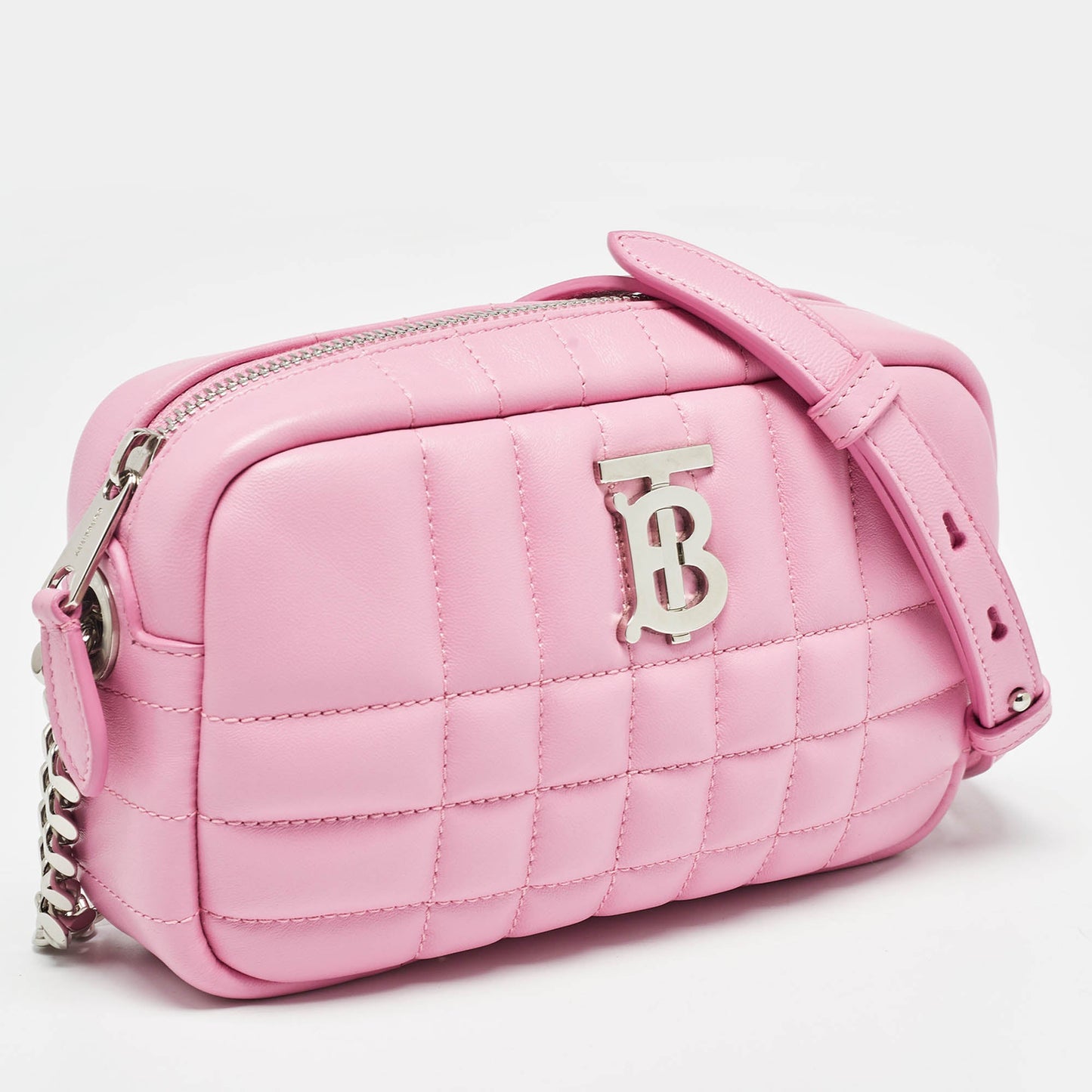 BURBERRY Pink Quilted Leather Mini Lola Camera Bag