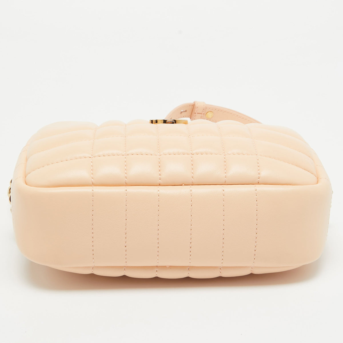 BURBERRY Peach Pink Quilted Leather Mini Lola Camera Bag