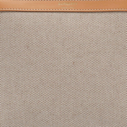 BURBERRY Beige/Tan Canvas and Leather Wristlet Pouch