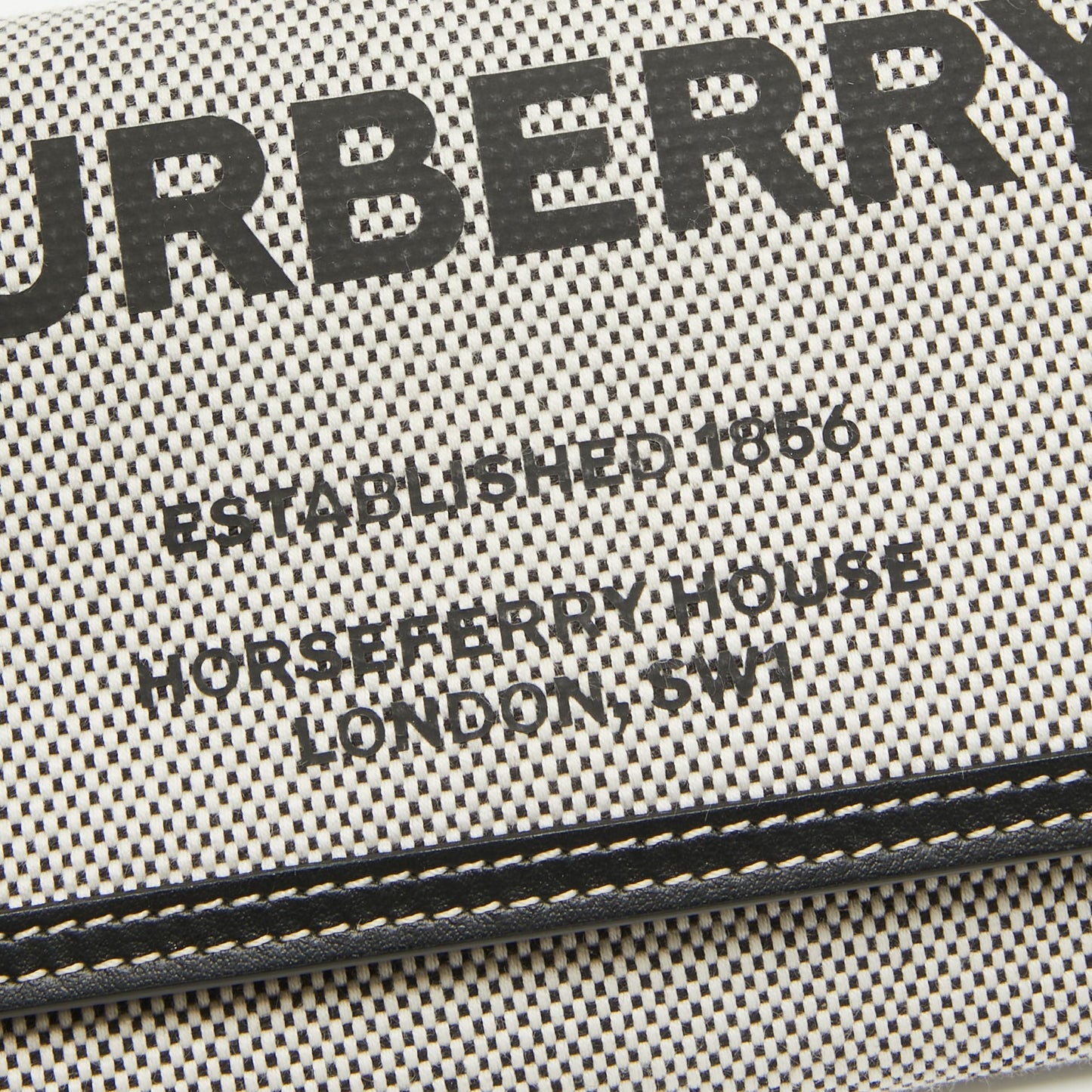 BURBERRY Black/White Canvas and Leather Halton Continental Wallet