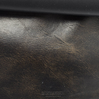 BURBERRY Black Leather Mini Double Olympia Bag