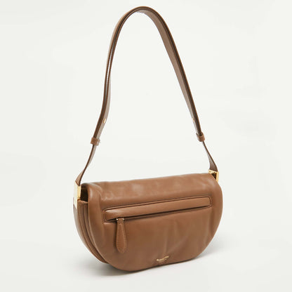 BURBERRY Brown Leather Small Olympia Shoulder Bag