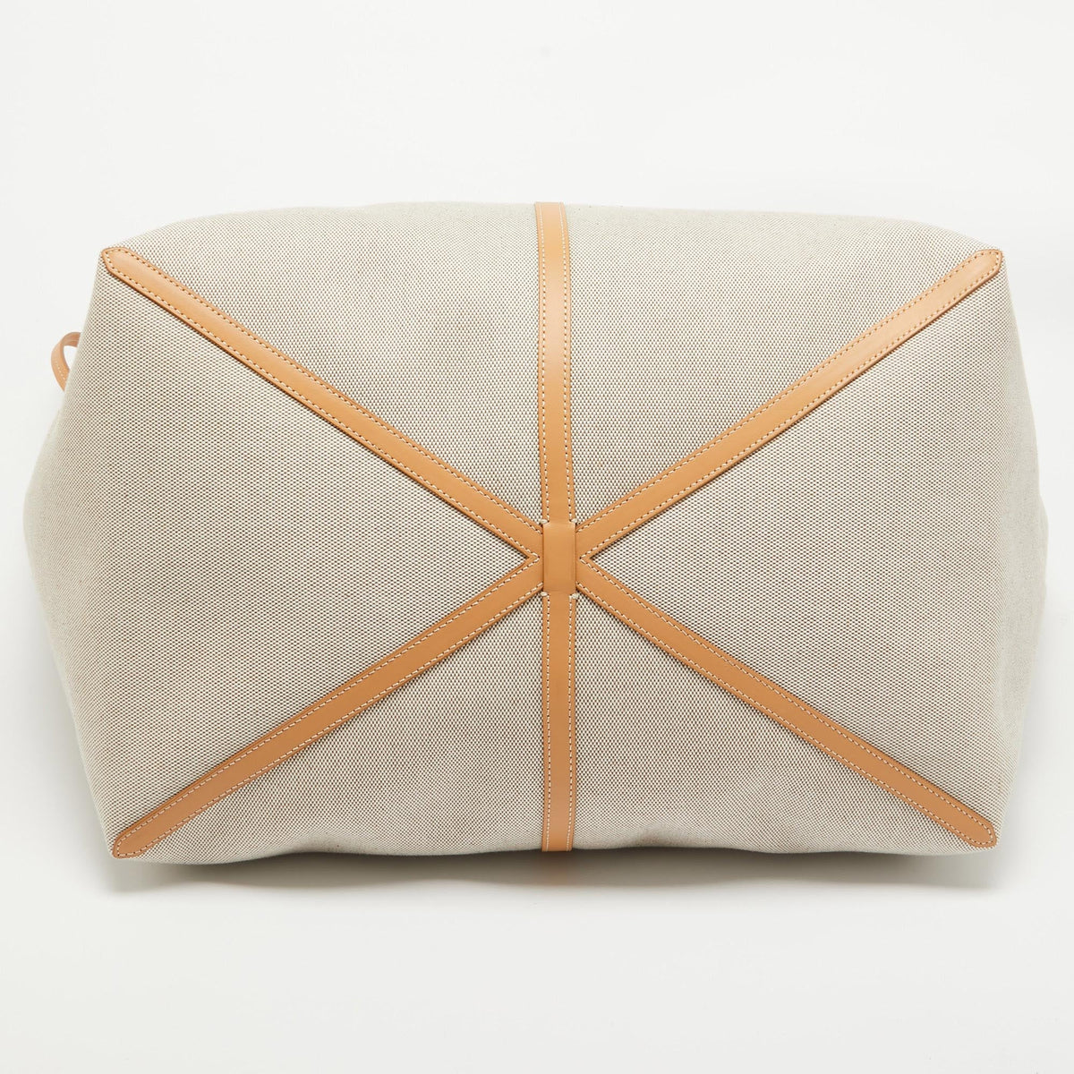 BURBERRY Beige Canvas and Leather XL Beach Tote