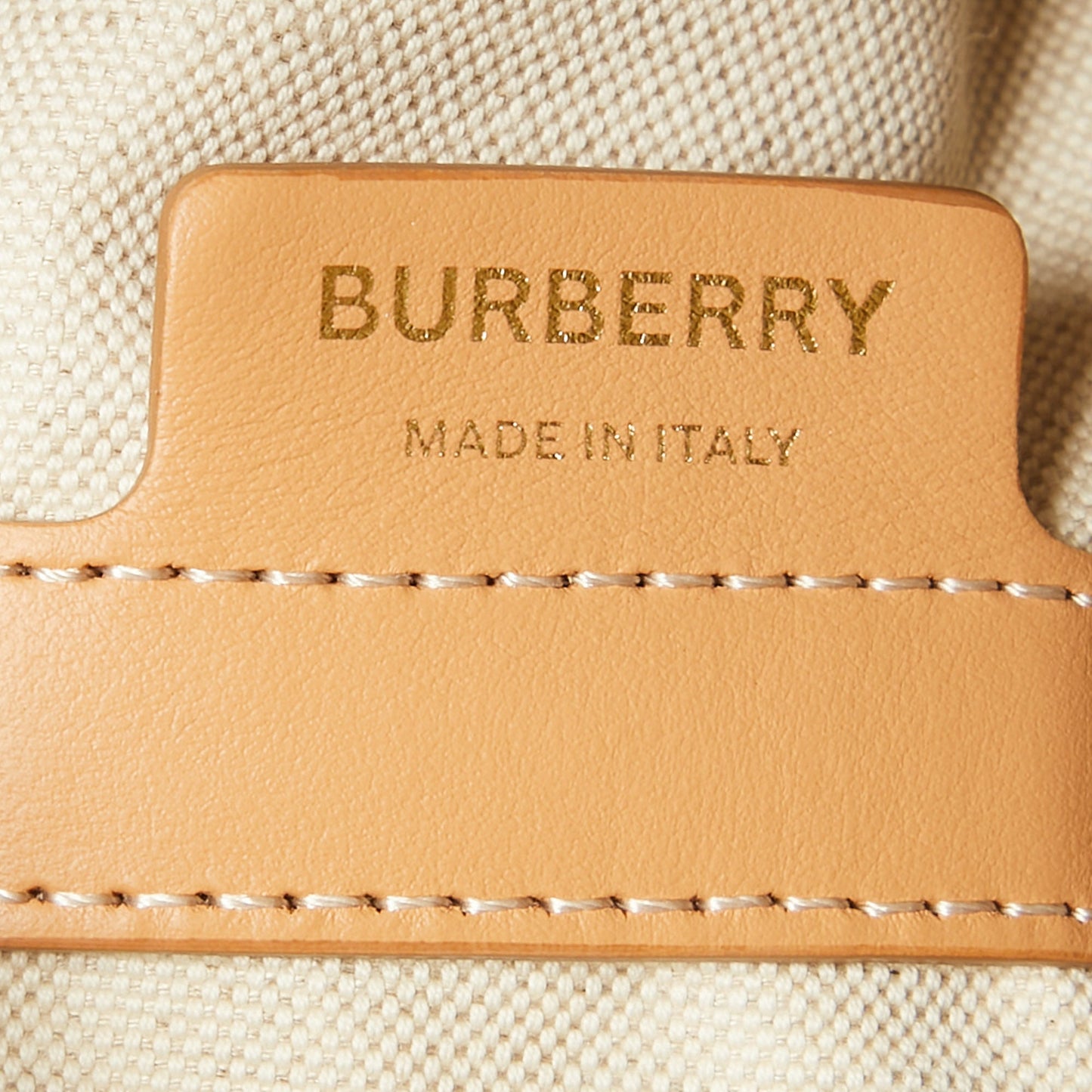 BURBERRY Beige Canvas and Leather XL Beach Tote