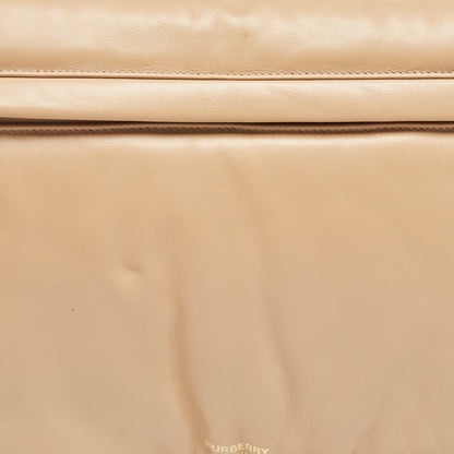 BURBERRY Beige Leather XL Olympia Shoulder Bag