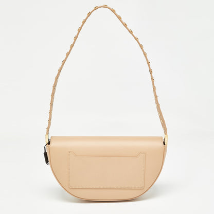Burberry Beige Leather Small Studded Olympia Bag