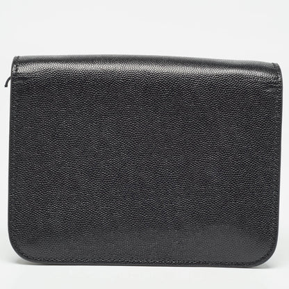 Burberry Black Leather Mini TB Shoulder Bag