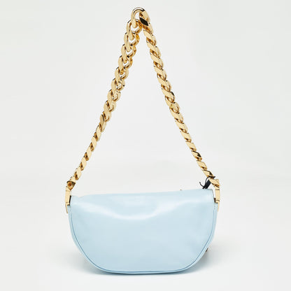 Burberry Light Blue Soft Leather Small Olympia Bag