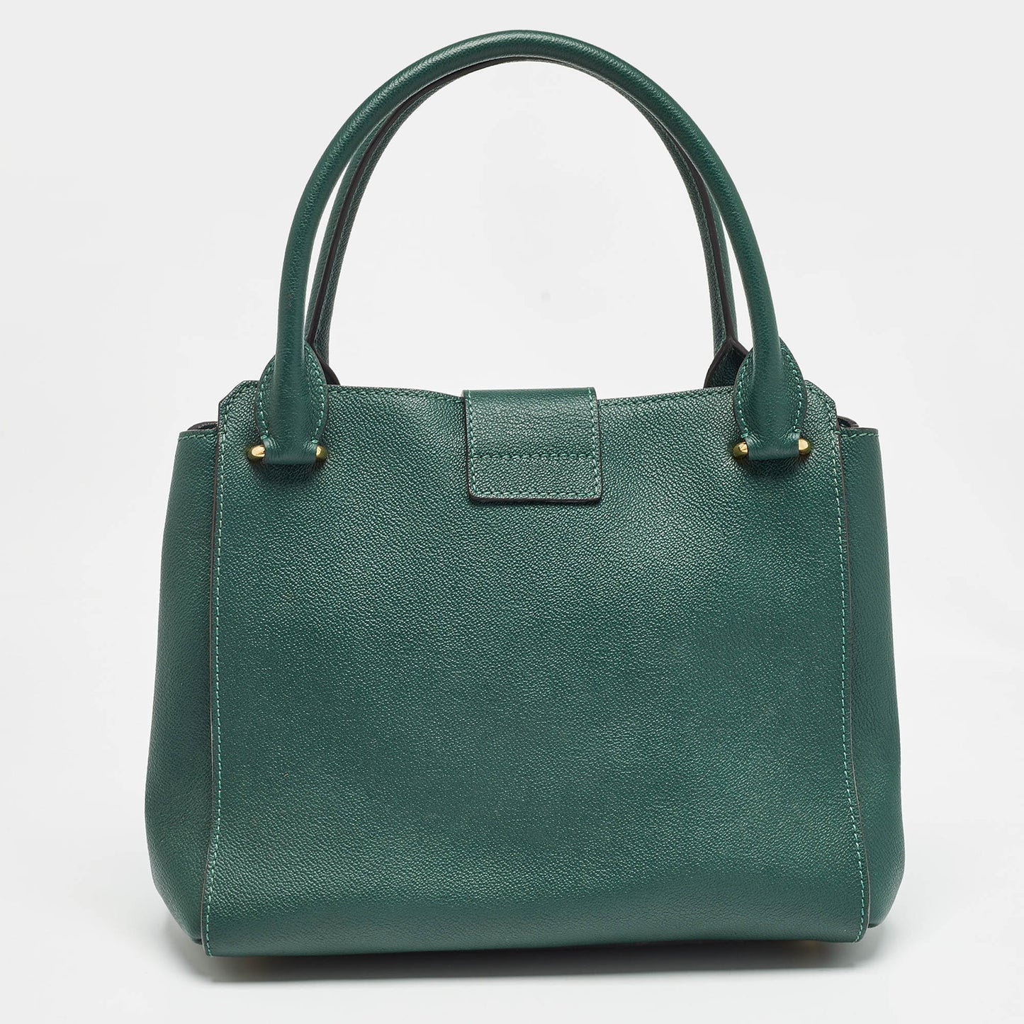 BURBERRY Green Leather Buckle Tote