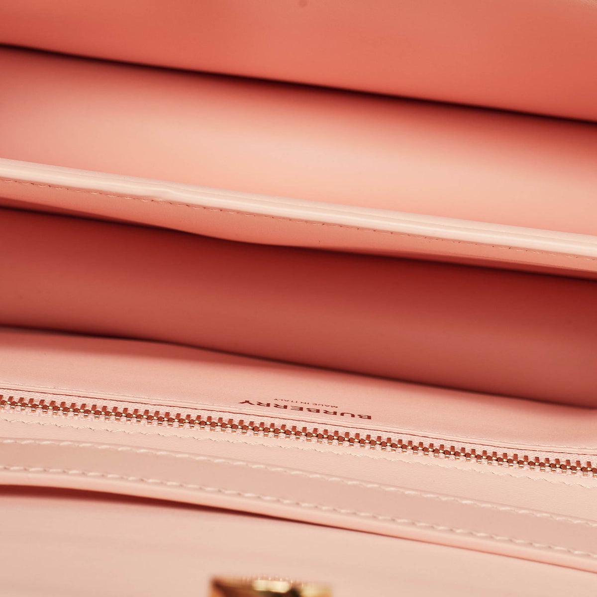 BURBERRY Peach Pink Leather Small TB Shoulder Bag