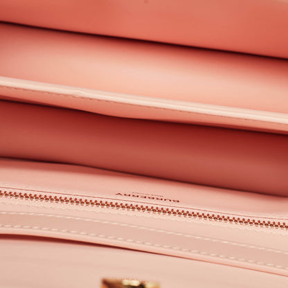 BURBERRY Peach Pink Leather Small TB Shoulder Bag
