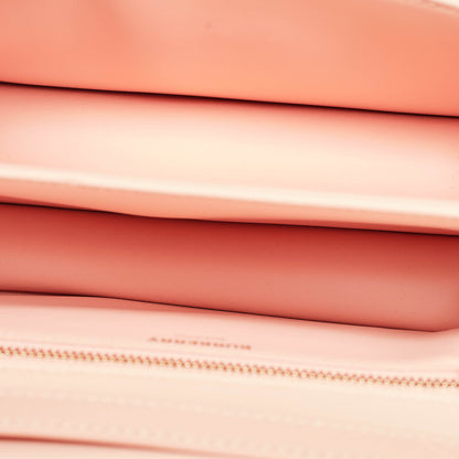 BURBERRY Peach Pink Leather Small TB Shoulder Bag