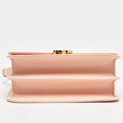 BURBERRY Peach Pink Leather Small TB Shoulder Bag