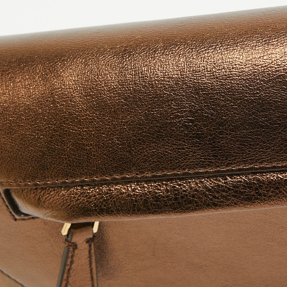BURBERRY Bronze Leather Small Studded Olympia Shoulder Bag