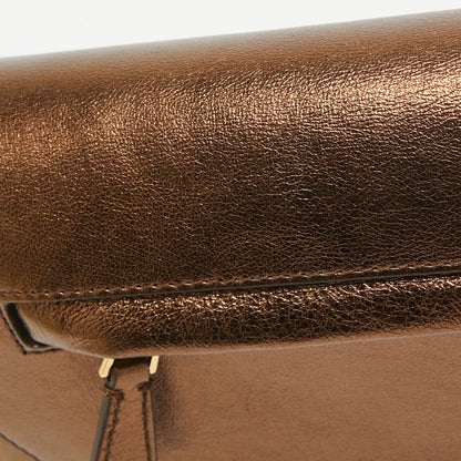 BURBERRY Bronze Leather Small Studded Olympia Shoulder Bag