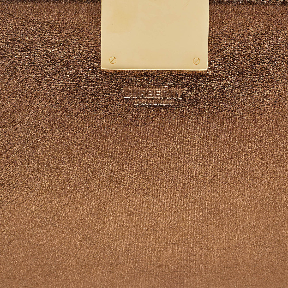 BURBERRY Bronze Leather Studded Olympia Clutch