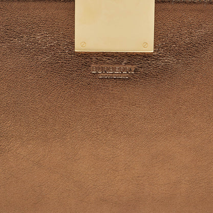 BURBERRY Bronze Leather Studded Olympia Clutch