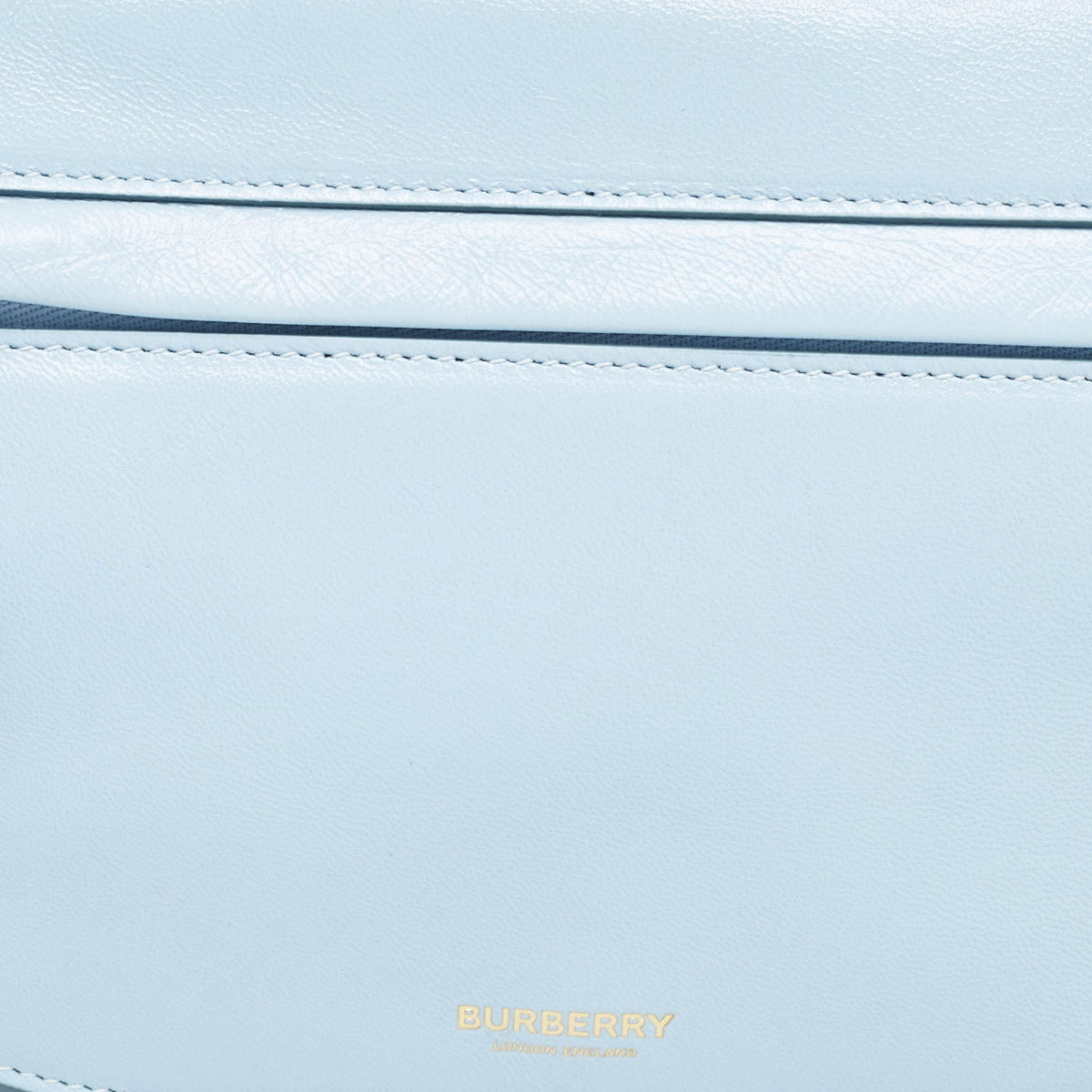 BURBERRY Pale Blue Leather Small Olympia Chain Shoulder Bag