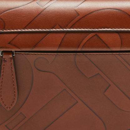 BURBERRY Brown TB Embossed Leather Small Olympia Shoulder Bag