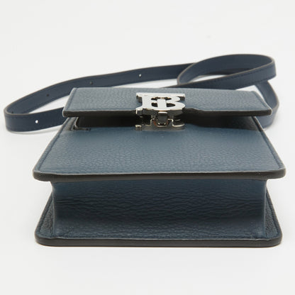BURBERRY Blue Leather Robin Crossbody Bag