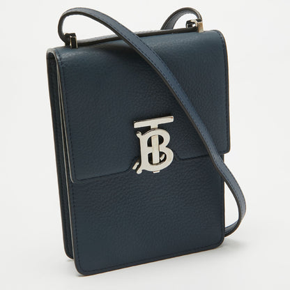 BURBERRY Blue Leather Robin Crossbody Bag