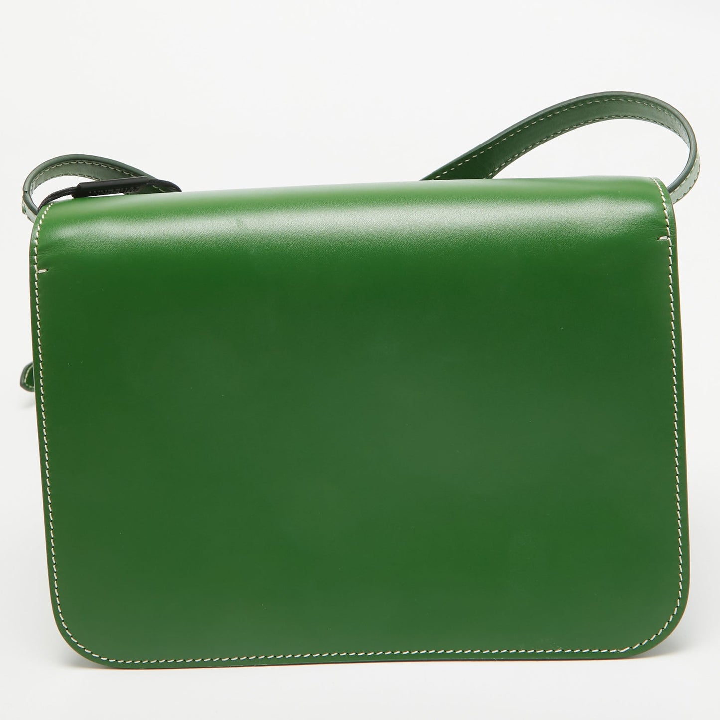 BURBERRY Green Leather Small TB Shoulder Bag