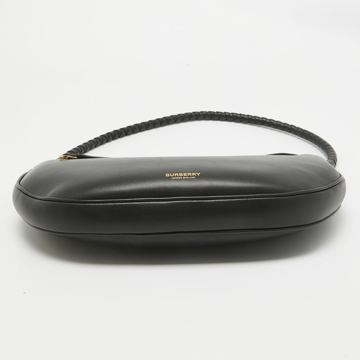 BURBERRY Black Leather Large Olympia Shoulder Bag