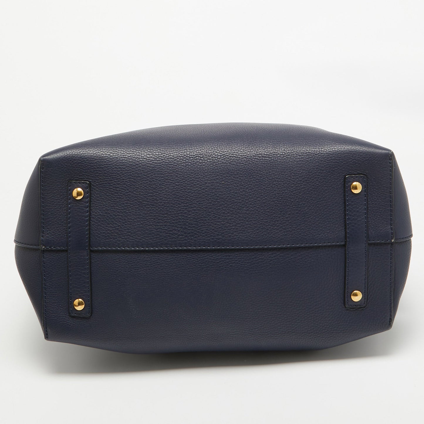 BURBERRY Navy Blue/White Leather Large Belt Bag