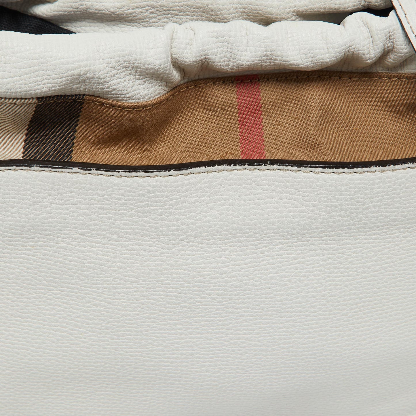 BURBERRY Off White/Beige House Check Canvas and Leather Little Crush Crossbody Bag