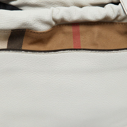BURBERRY Off White/Beige House Check Canvas and Leather Little Crush Crossbody Bag
