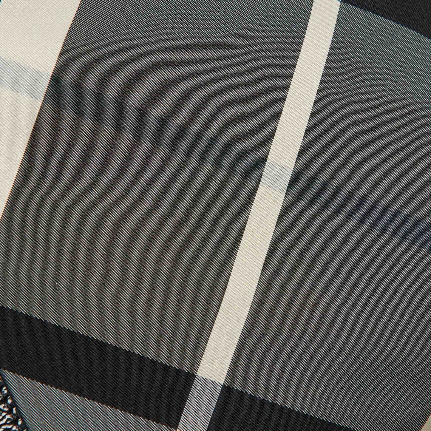BURBERRY Black Beat Check Nylon and Patent Leather Large Victoria Tote
