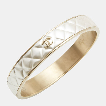 Chanel CC Composite Gold Tone Bangle Bracelet