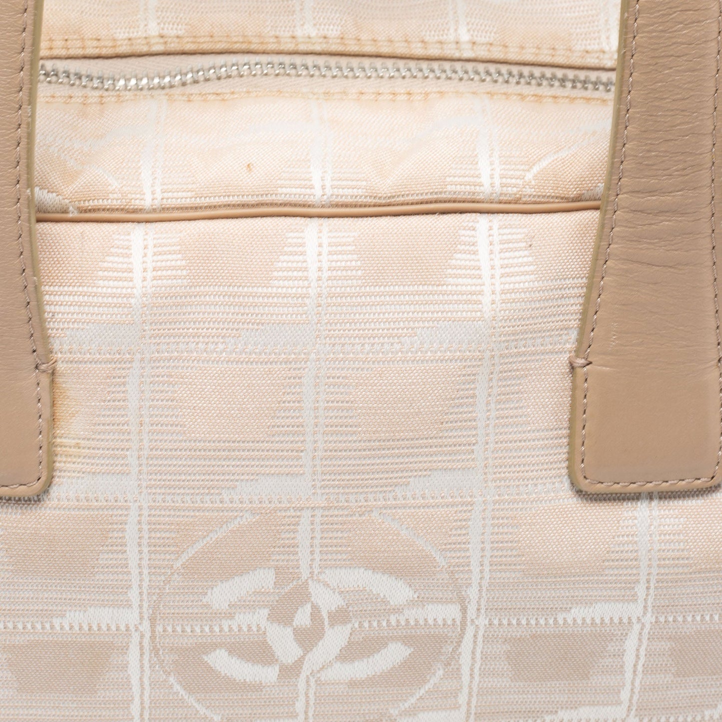 Chanel Beige Nylon CC Logo Travel Line Bowler Bag