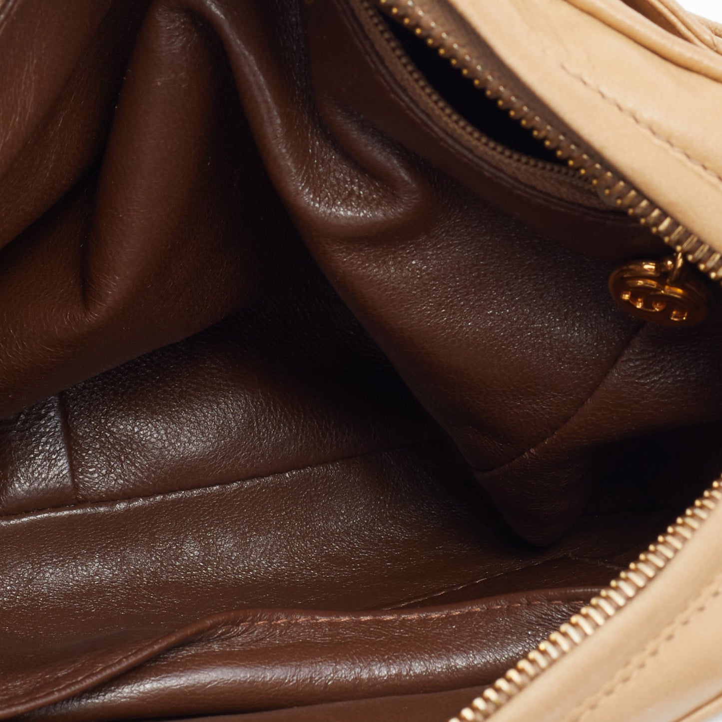 Chanel Beige Quilted Leather Vintage Camera Bag