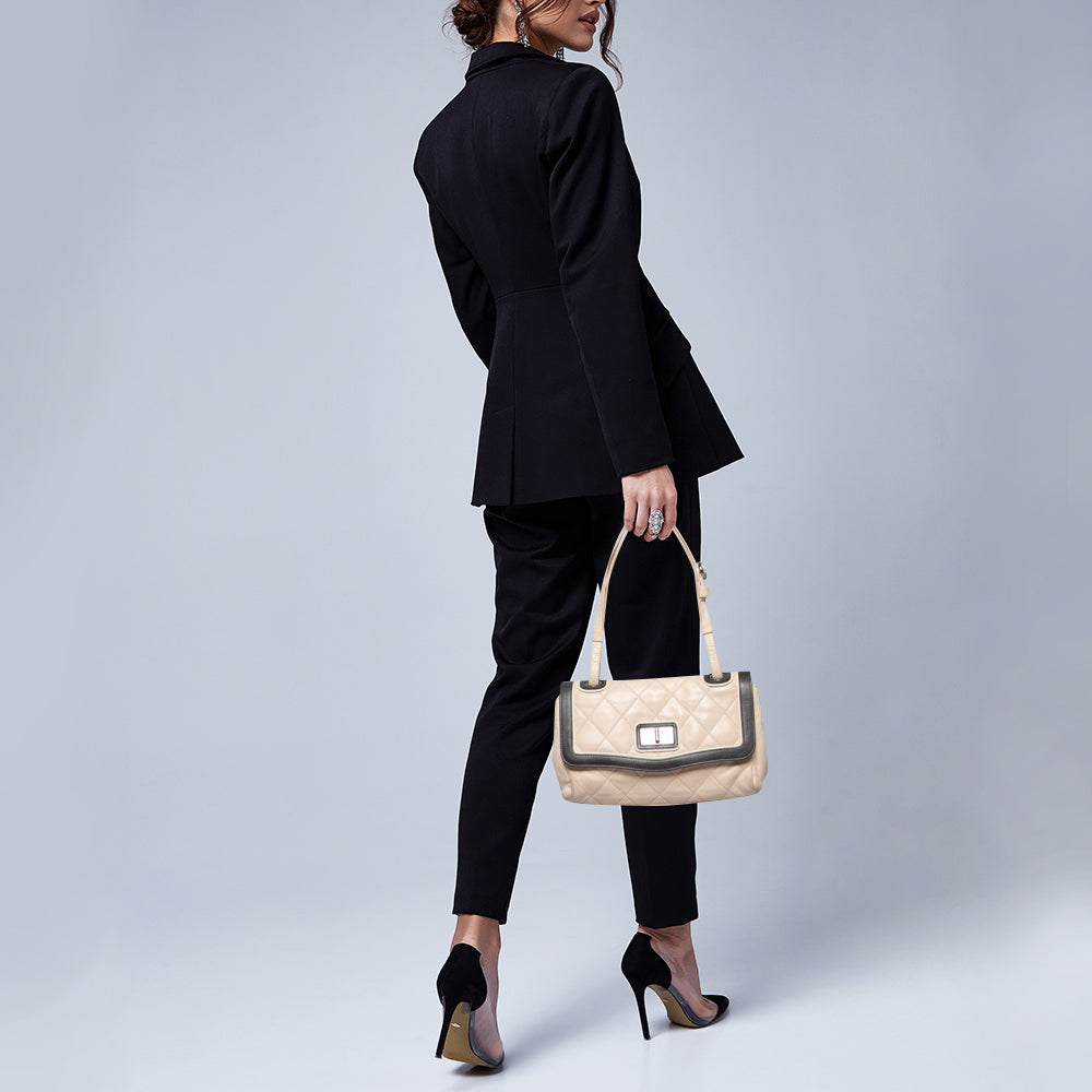 Chanel Beige/Brown Quilted Leather Reissue Shoulder Bag