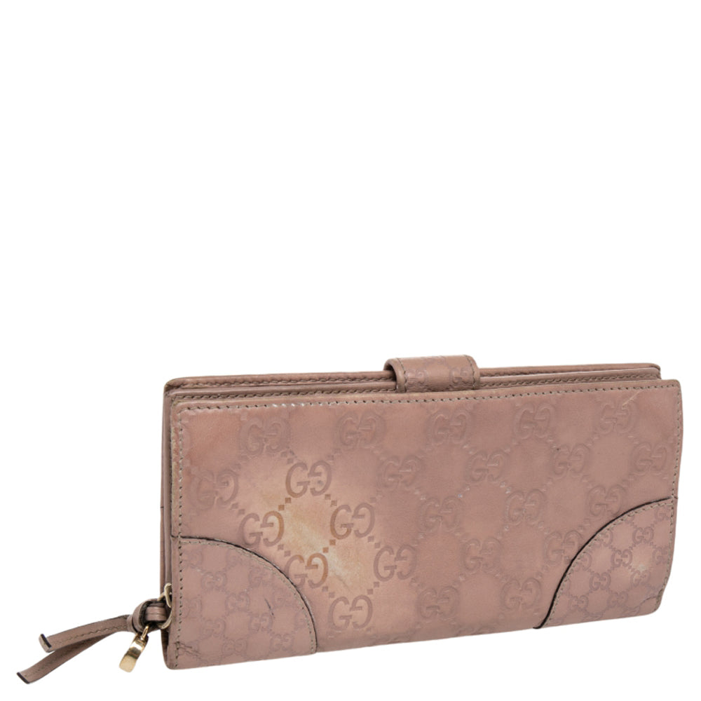 Gucci Beige Guccissima Leather Bree Bifold Wallet