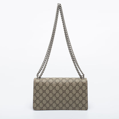 Gucci Beige GG Supreme Canvas and Suede Dionysus Shoulder Bag