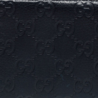 Gucci Black Guccissima Leather Continental Zip Around Wallet