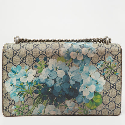 Gucci Blue/Beige GG Supreme Canvas and Suede Small Dionysus Blooms Shoulder Bag